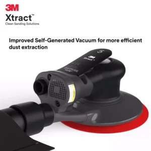 Xtract Pneumatic Random Orbital Sander 5″ (127mm) Grinder with 3/32″ (2.38mm) Orbit for Precision Fine Finishing