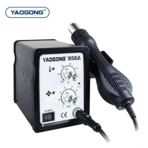 YAOGONG 858A 700W Hot Air Gun Station Adjustable Temperature Rework Soldering Tool for Phone PCB & Motherboard Repair