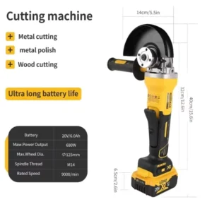 for DCG406 20V High-Performance Brushless Cordless Angle Grinder (125mm M14) Superior Cutting Polishing